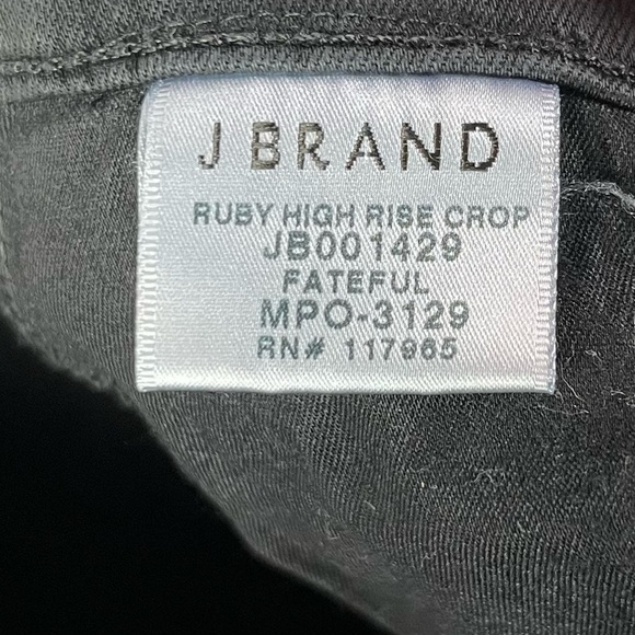 J Brand Ruby High Rise Crop Fateful Black Jeans 27 - Picture 6 of 6